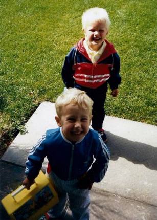 Yes, that's me holding the infamous lunchbox, and that kid behind me is the one I hit in the face.